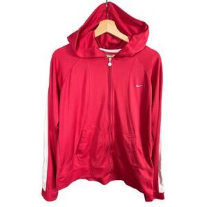Nike XL Women's Pink Athletic Zip Up Polyester Hoodie